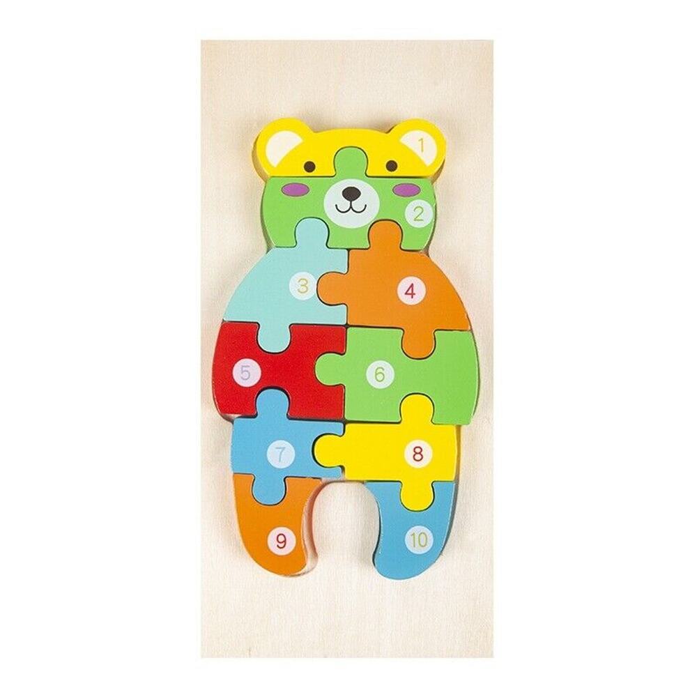Bear - Wooden Puzzle for Kids, Montessori Gift, Education Jigsaw - Christmas